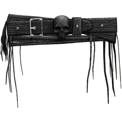 Black Vintage Leather Rope Skull Belt