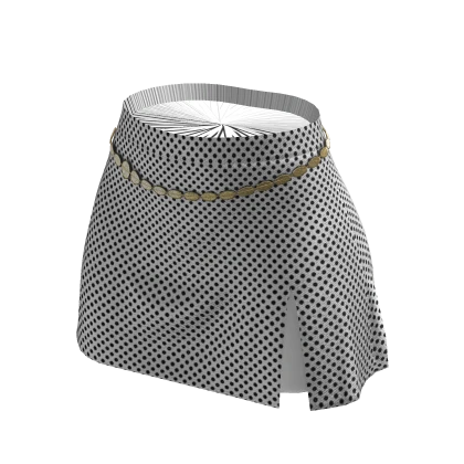 ☆ chic polka dot skirt with chain belt