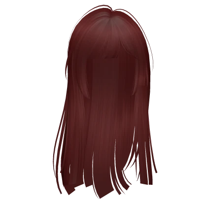layered silky flowy hime cut (dark red)