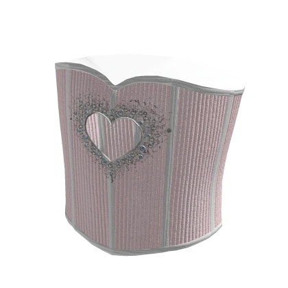 Cream Gem-Embellished Heart Corset Top