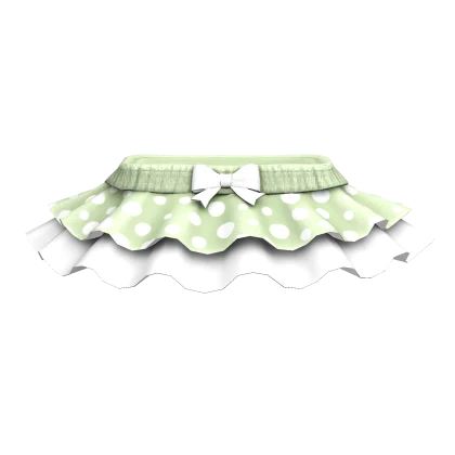 Green Mushroom Ruffled Skirt