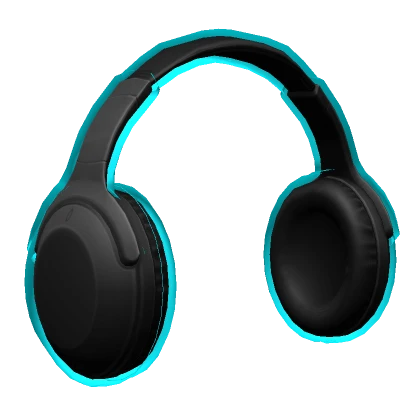 Cyan Outline Headphones