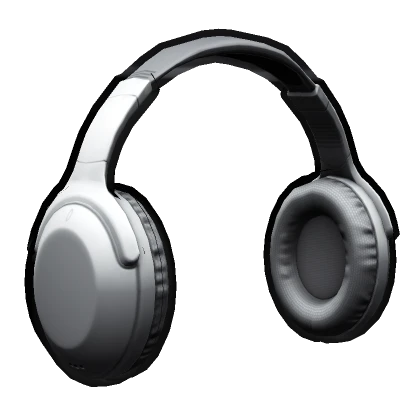 Black Outline White Headphones