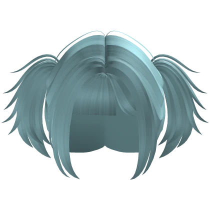 Blue Y2K Spike Pigtails com Estilo Bangs