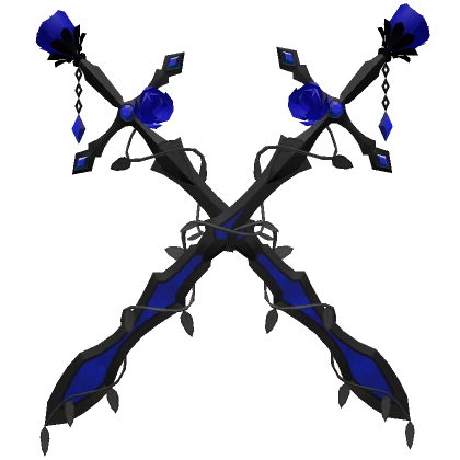 Double Jewelled Rose Swords - Blue