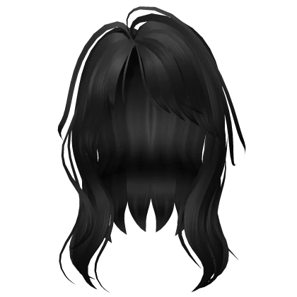 Black Messy Wavy Beach Girl Hair