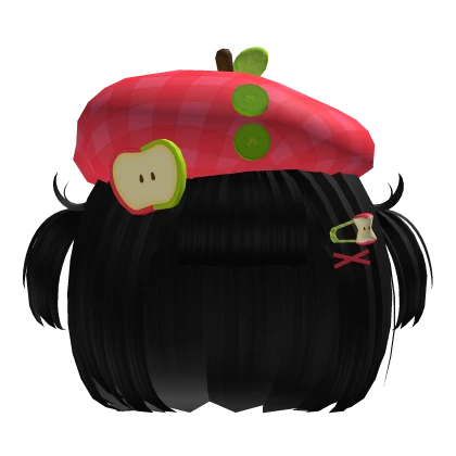 ♡ igari bob & apple beret w/ clips (black)