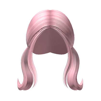 Cute Short Curled Aesthetic Pigtails (Pink)