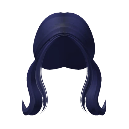 Cute Short Curled Aesthetic Pigtails (Navy Blue)