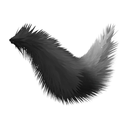 black fluffy tail