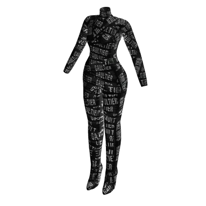 Logo Tape Bodysuit Gaultier Doll (Black)