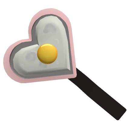 Pink Heart Frying Pan w Egg