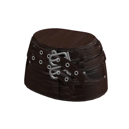 🍀Belt Leather Mini Skirt (Brown)