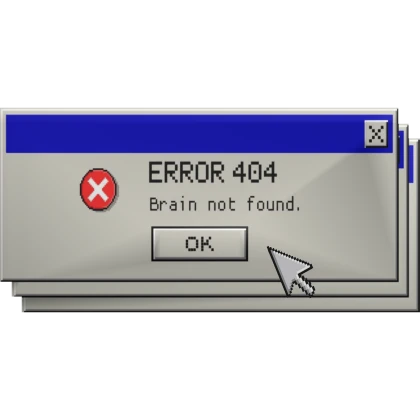 Frutiger Aero Emo Brain Not Found Screen