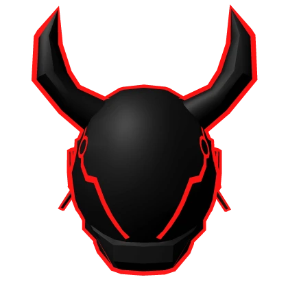Dark Red Oni Cyber Mask