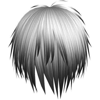 long messy vkei anime hair in white and black