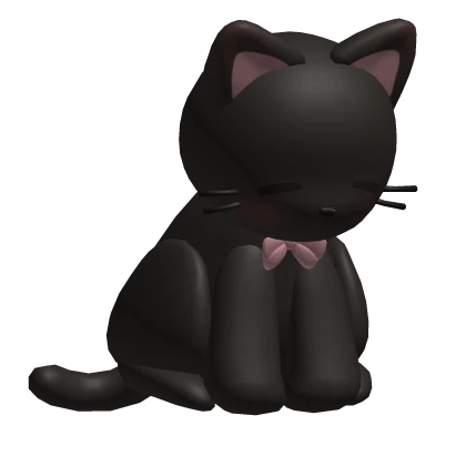 cute black cat pet companion on head