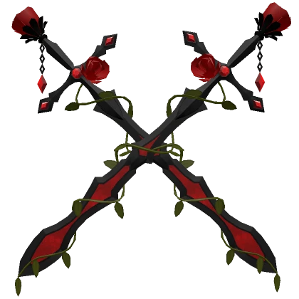 Double Jewelled Rose Swords - Red