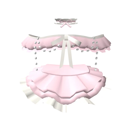 🎀3.0 Cute pink ruffled skirt set w pearls