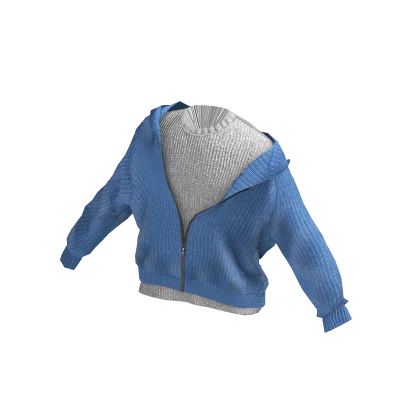 Off Shoulder Jacket-Shirt Blue