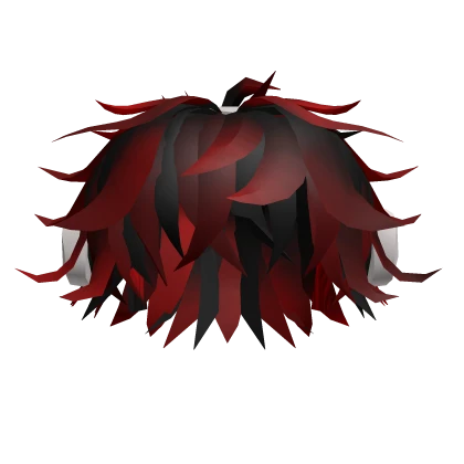Black & Red Fluffy Hair With Headphones
