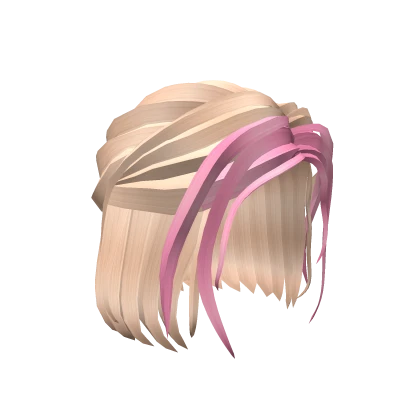 Blonde and Pink Messy Bob Updo