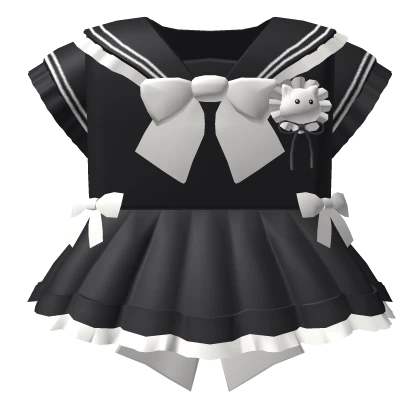 🍀Cute Ribbon Sailor Outfit(Black)