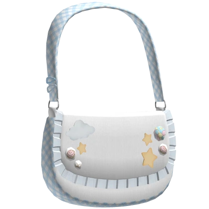 Kawaii Blue Plaid Cinnamon Shoulder Bag