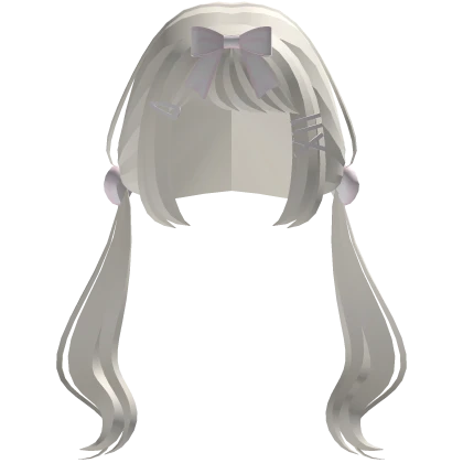 ୨୧ blonde cutecore flowy pigtails w/heart pom poms