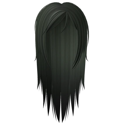 Long Wispy Emo Hair in Zombie Green