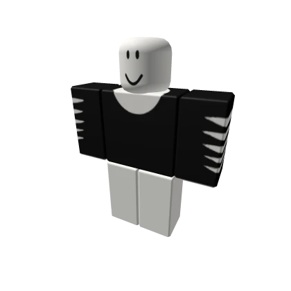 #Plain Black Slashed Sleeve Pullover