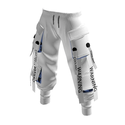 Fashionable Paratrooper Pants-White