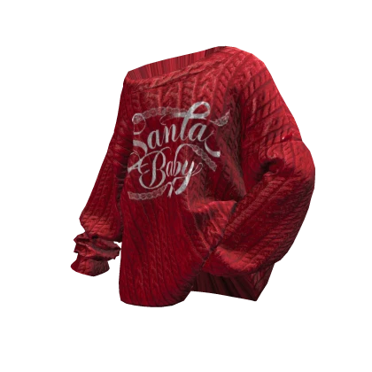 Posed Off-Shoulder Christmas Sweater (Santa Baby)