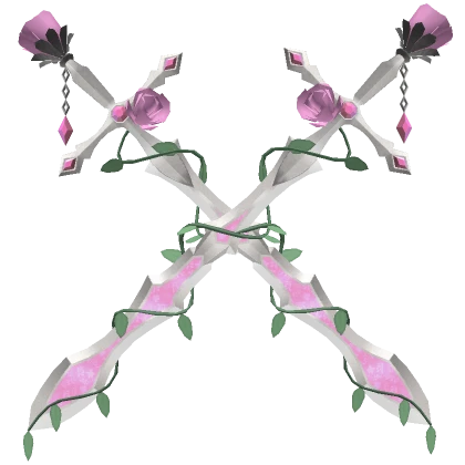 Double Jewelled Rose Swords - Pink