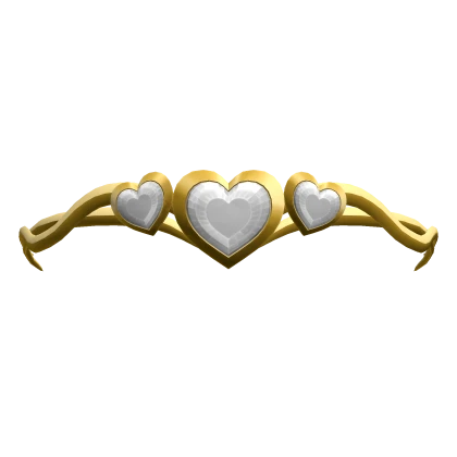 White & Gold Heart Trinity Tiara