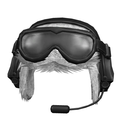 White Ushanka Aviator Hat w/ Headset