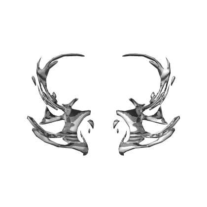 Grunge Silver Chrome Antlers