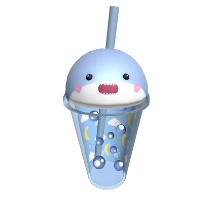 Cute Blue Shark Boba