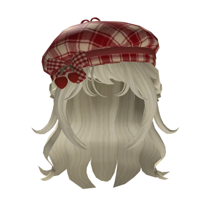 igari mori kei yellow hair with red cherry beret