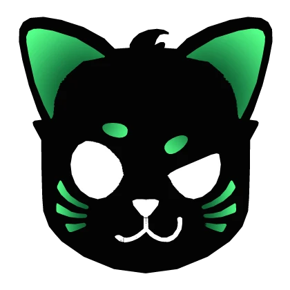 Glowing Green Snarky Cat Mask