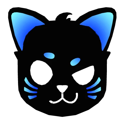 Glowing Blue Snarky Cat Mask