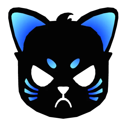 Glowing Blue Grumpy Cat Mask