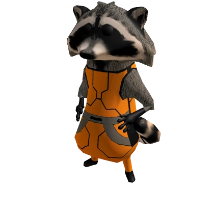 Orange Futuristic Battle Space Raccoon