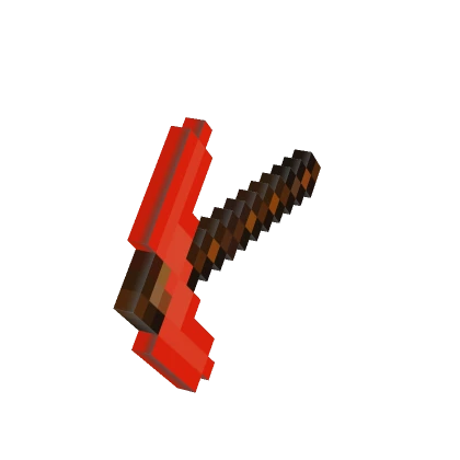 8-bit Red Pickaxe [Hand]