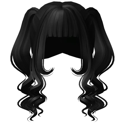 Black Double Curled Pigtails
