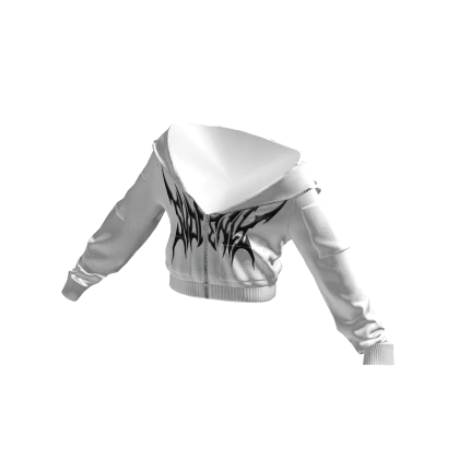 White SVDDENLY Cropped Zipped Hoodie