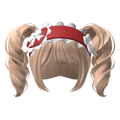 🍀Christmas Headband Wavy Pigtails (Blonde)