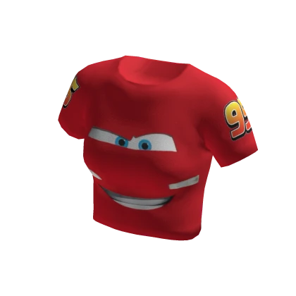 Lightning Race Car Crop Top Shirt