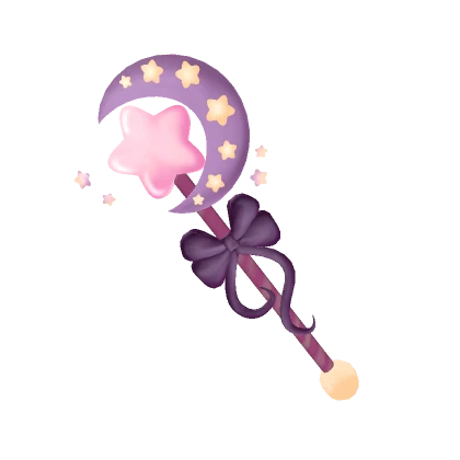 Magical Star and Moon Wand