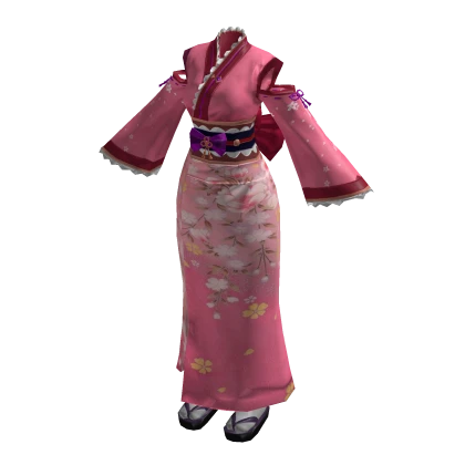 ✨Traditional Japanese yukata-style Kimono-Pink